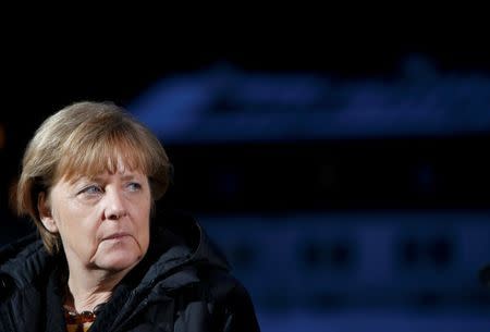 German Chancellor Angela Merkel waits to give a statement during the annual Christian Social Union (CSU) Epiphany meeting in the southern Bavarian resort of Wildbad Kreuth near Munich, Germany January 6, 2016. REUTERS/Michaela Rehle