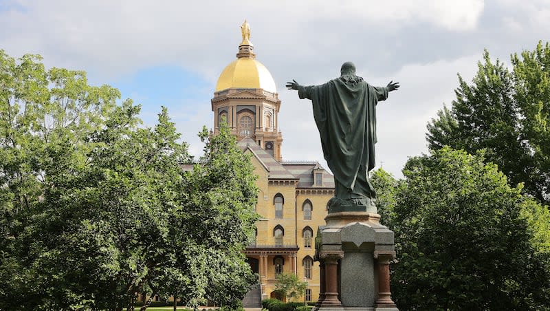 The Notre Dame Golden Dome at the University of Notre Dame in South Bend, Ind., on Monday, June 28, 2021.