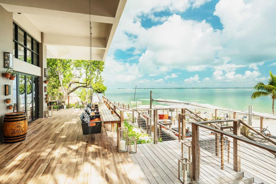 Dining overlooking ocean at Baker's Cay Resort in Key Largo