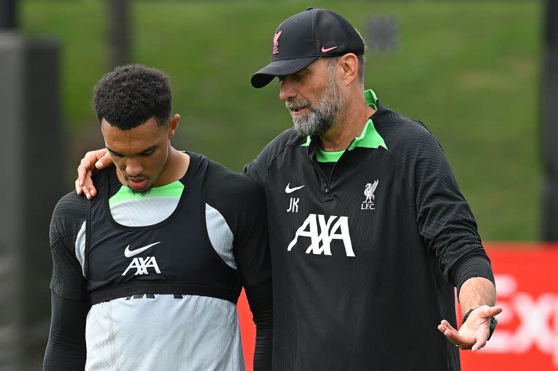 Trent Alexander-Arnold and Jurgen Klopp