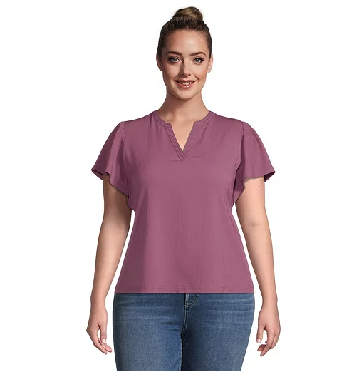 Denver Hayes Women's Flutter Sleeve Blouse. Image via Mark's.