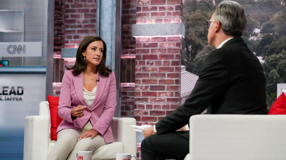 Former White House aide Cassidy Hutchinson speaks to CNN's Jake Tapper in New York on Tuesday, September 26. - Laura Oliverio/CNN