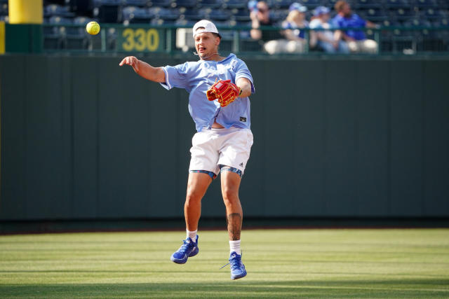 Patrick Mahomes plays softball, 06/02/2023