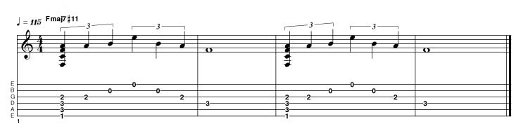 EXAMPLE 25: major 7#11, used by evh