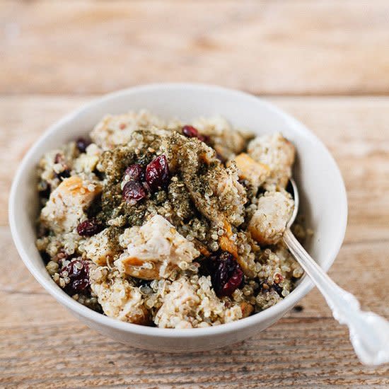 Quinoa with Za’atar, Grilled Chicken and Dried Cranberries