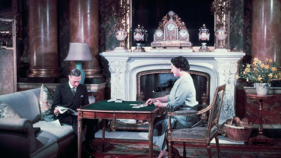 King George VI and Queen Elizabeth (the Queen Mother) at Buckingham Palace