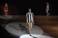 The Marc Jacobs Spring 2013 collection is modeled during Fashion Week in New York, Monday, Sept. 10, 2012. (AP Photo/Seth Wenig)