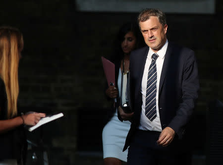 FILE PHOTO: Britain's Chief Whip in the House of Commons Julian Smith, arrives in Downing Street in Westminster, London, Britain, July 9, 2018. REUTERS/Simon Dawson/File photo