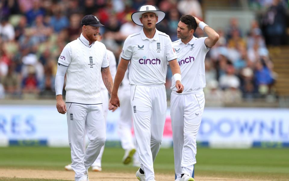 Ben Stokes, Stuart Broad and James Anderson