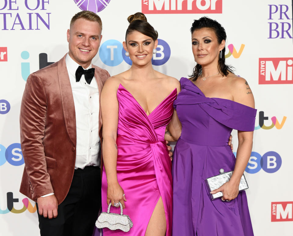 Emilie Cunliffe, her husband Mikey and her mum Kym Marsh at Pride of Britain