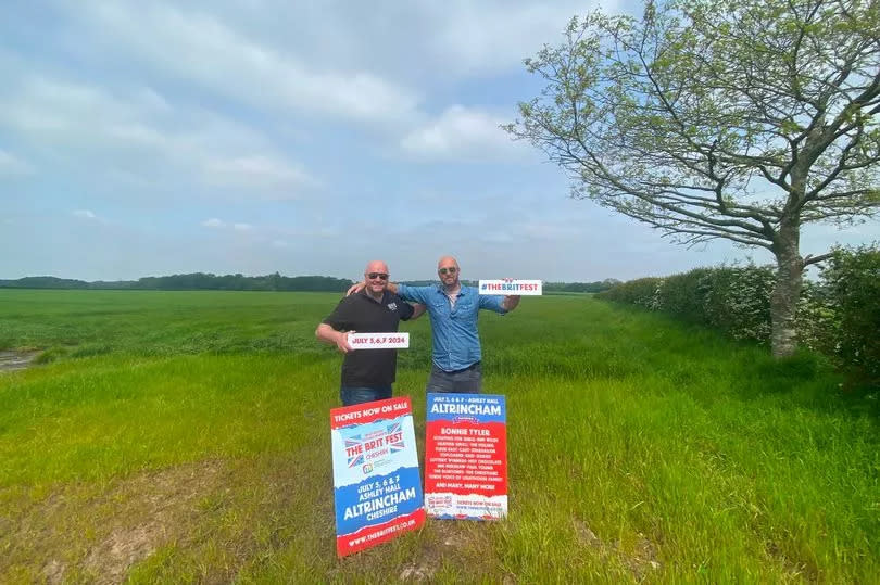 Ed and Anthony Prophet at the Ashley Hall showground where Britfest will be held -Credit:MEN