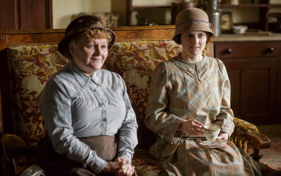 McShera with her 'telly mummy' Lesley Nicol in Downton Abbey - Nick Briggs