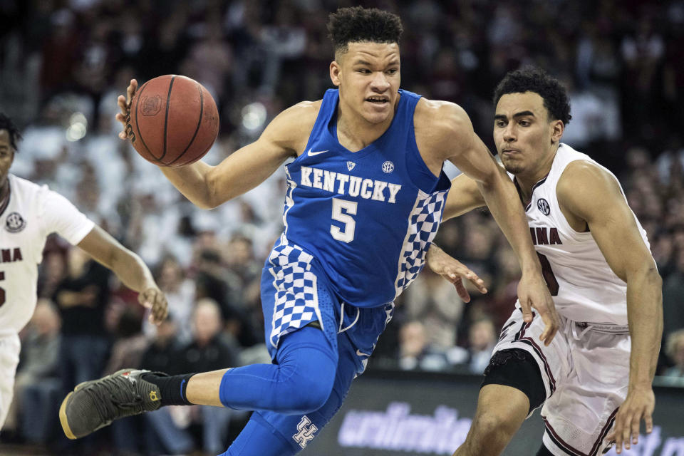 Former Kentucky forward Kevin Knox is considered a likely lottery pick in Thursday's 2018 NBA draft. (AP)