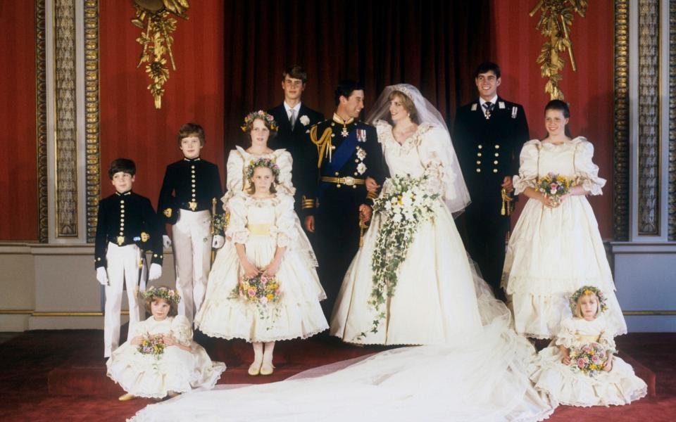 The then Prince and Princess of Wales with their young attendants - PA Archive