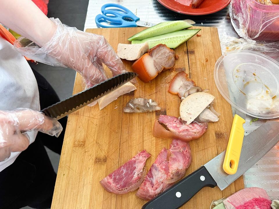 Various cold cuts are used for the 'banh mi'.