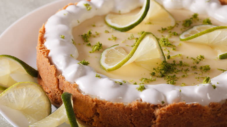 Key lime pie with whipped cream