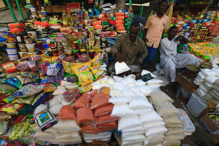 Venders disply goods in Nyala market, during Sudanese President Omar al-Bashir visit to the war-torn Darfur region, in Nyala, Darfur, Sudan September 19, 2017. REUTERS/Mohamed Nureldin Abdallah