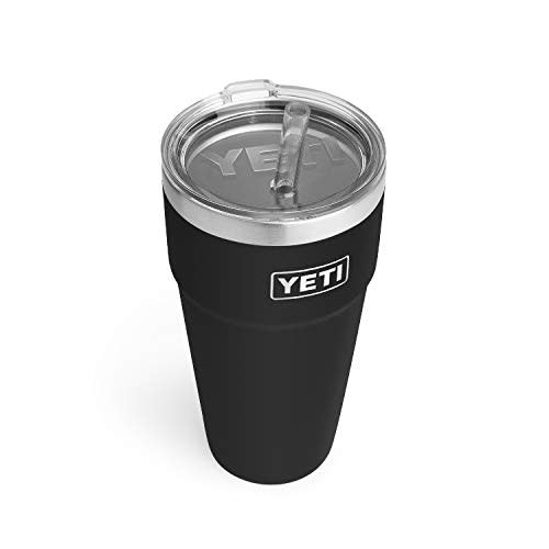 YETI Rambler 26 oz Straw Cup, Vacuum Insulated, Stainless Steel with Straw Lid, Black