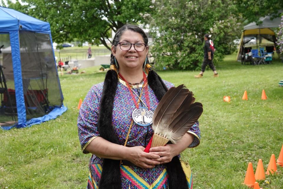 Jennifer Kohoko attended the Odawa Native Friendship Centre 45th annual powwow in regalia. 