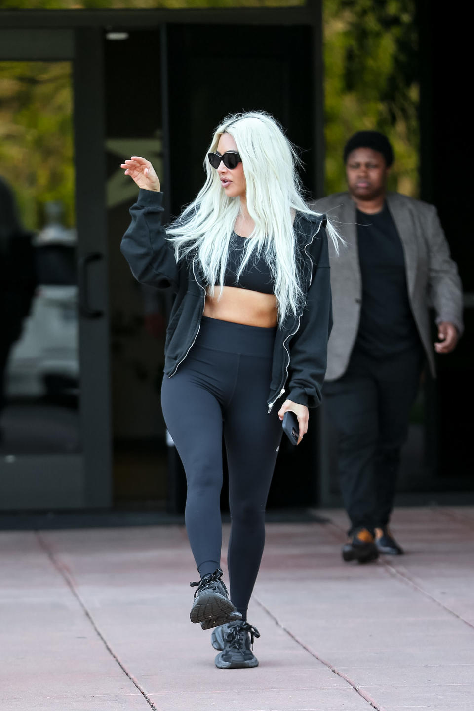 Kim Kardashian is seen in Los Angeles wearing a pair of the Balenciaga 