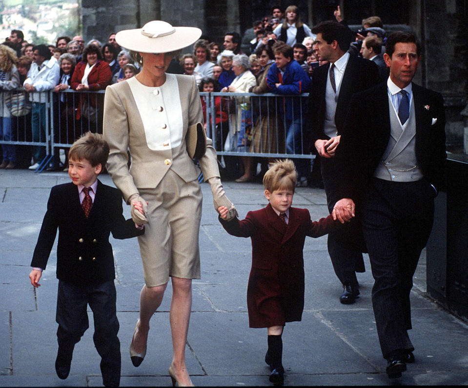 While attending a wedding in 1989, Prince William was allowed to wear pants, while Harry wore shorts and long socks. Photo: Getty
