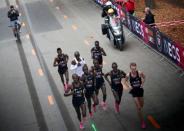 Eliud Kipchoge, the marathon world record holder from Kenya, attempts to run a marathon in under two hours in Vienna