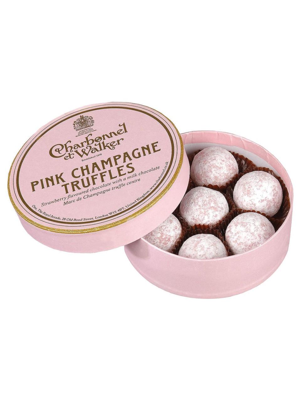 <p>Milk chocolate, champagne and fresh strawberries? Er...YES. </p><p><a class="link " href="https://go.redirectingat.com?id=127X1599956&url=https%3A%2F%2Fwww.johnlewis.com%2Fcharbonnel-et-walker-pink-champagne-truffles-135g%2Fp158186&sref=https%3A%2F%2Fwww.delish.com%2Fuk%2Fcocktails-drinks%2Fg29855274%2Falcoholic-gift-guide%2F" rel="nofollow noopener" target="_blank" data-ylk="slk:BUY NOW;elm:context_link;itc:0;sec:content-canvas">BUY NOW</a> <strong>£15.00, John Lewis </strong></p>