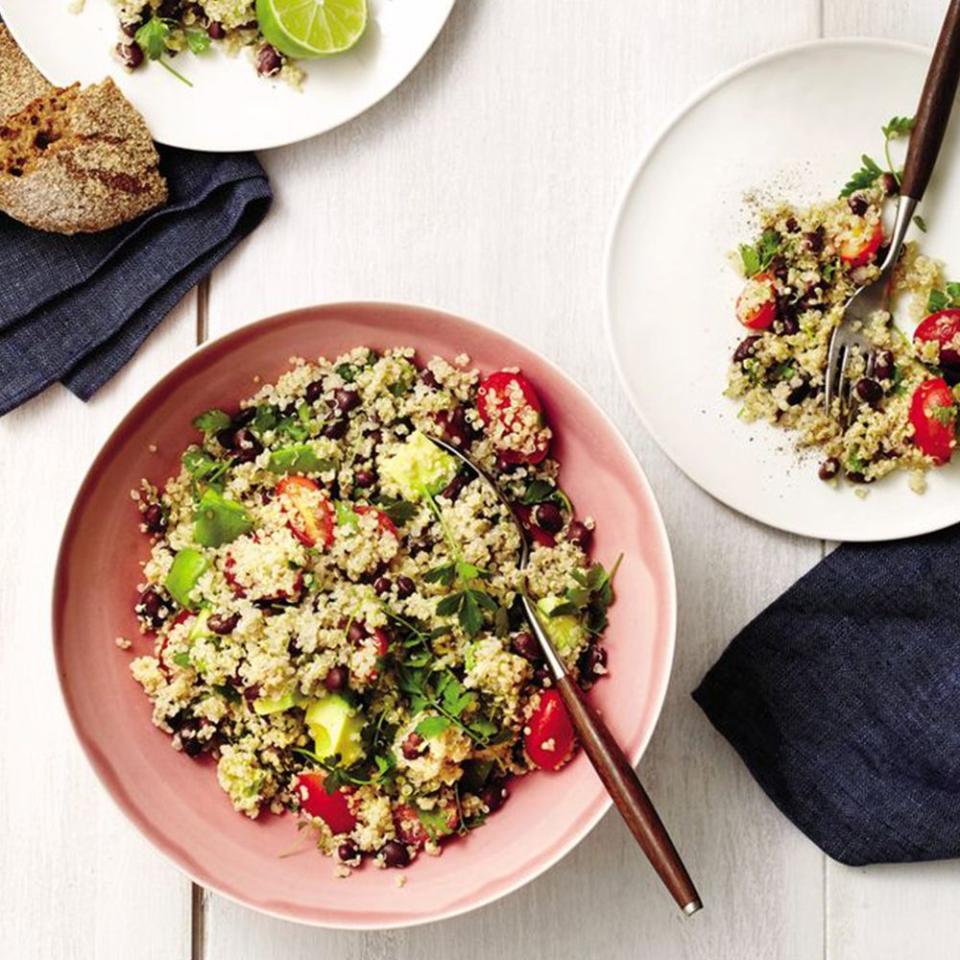 17) Quinoa, Black Bean, and Avocado Salad