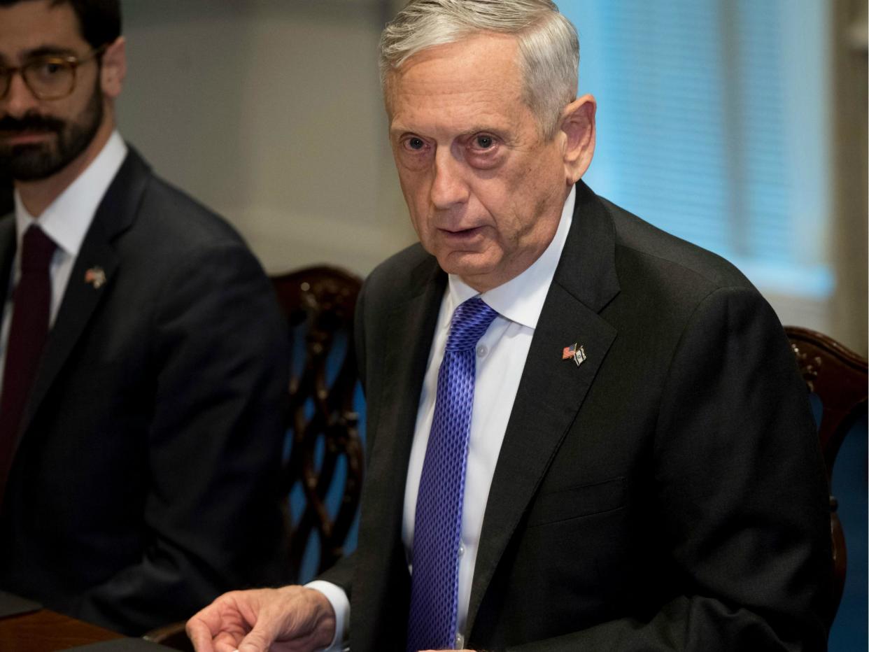 US Secretary of Defence Jim Mattis speaks about the deaths of four US soldiers in Niger earlier this month as he meets with his Israeli counterpart at the Pentagon on 19 October 2017: SAUL LOEB/AFP/Getty Images