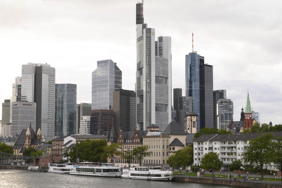 A picture taken on August 26, 2020 shows the skyline in Frankfurt am Main, Germany. (Photo by THOMAS KIENZLE / AFP) (Photo by THOMAS KIENZLE/AFP via Getty Images)