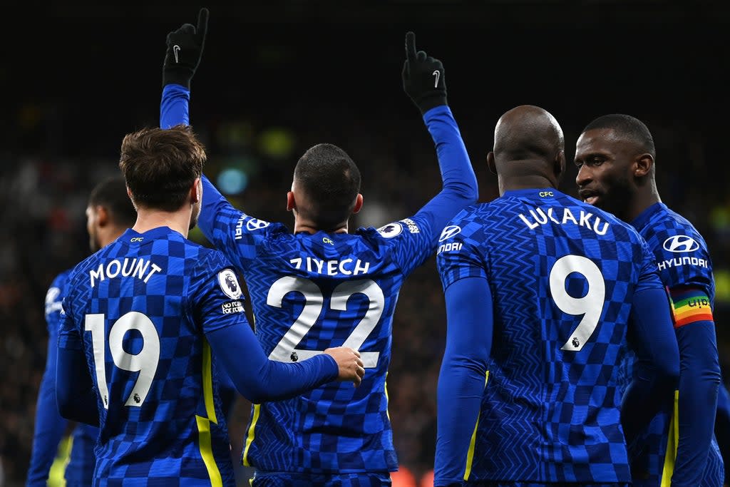 Hakim Ziyech of Chelsea celebrates after scoring (Getty)