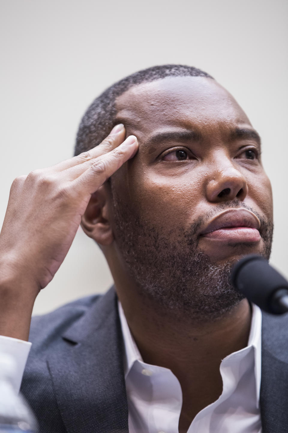 Writer Ta-Nehisi Coates testifies during a hearing on slavery reparations held by the House Judiciary Subcommittee on the Constitution, Civil Rights and Civil Liberties on June 19, 2019 in Washington, DC. The subcommittee debated the H.R. 40 bill, which proposes a commission be formed to study and develop reparation proposals for African-Americans.