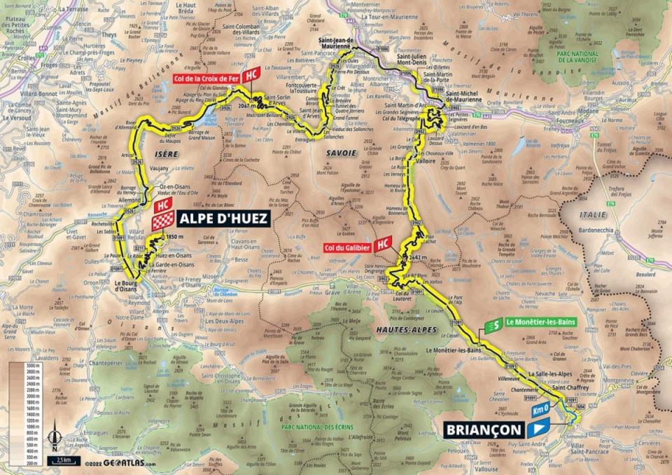 Map of stage 12 of the Tour de France (letour)