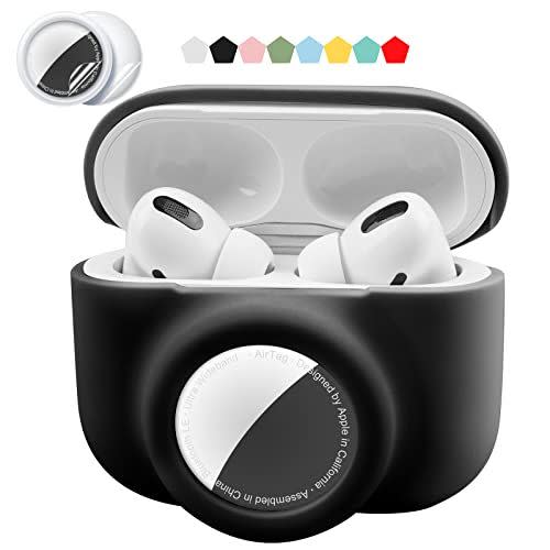 2 in 1 Protective Skin Case Compatible for Airpods Pro and Airtag Case Combo Set