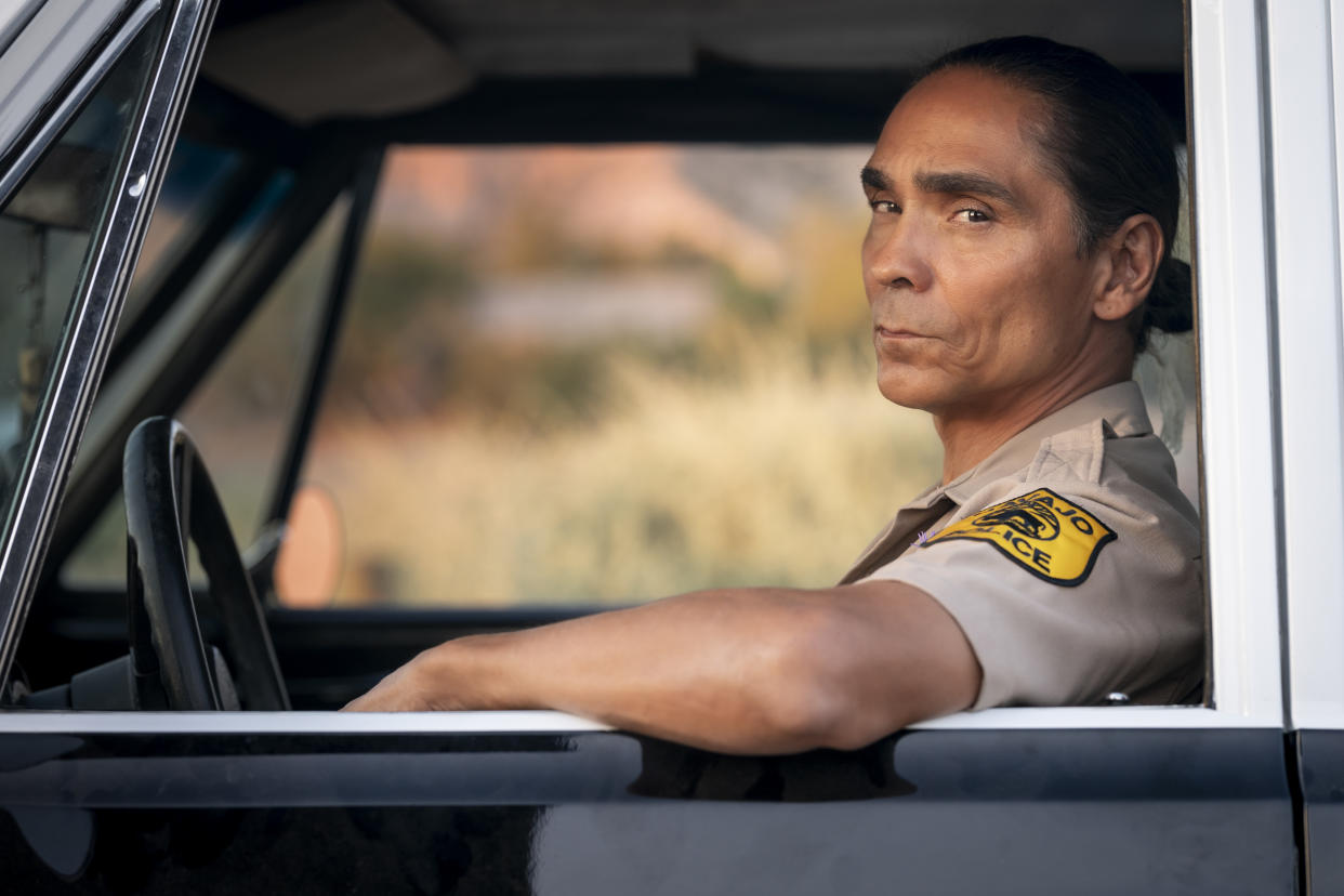 Zahn McClarnon as Joe Lepahorn - Dark Winds _ Season 1, Episode 1 - Photo Credit: Michael Moriatis/Stalwart Productions/AMC