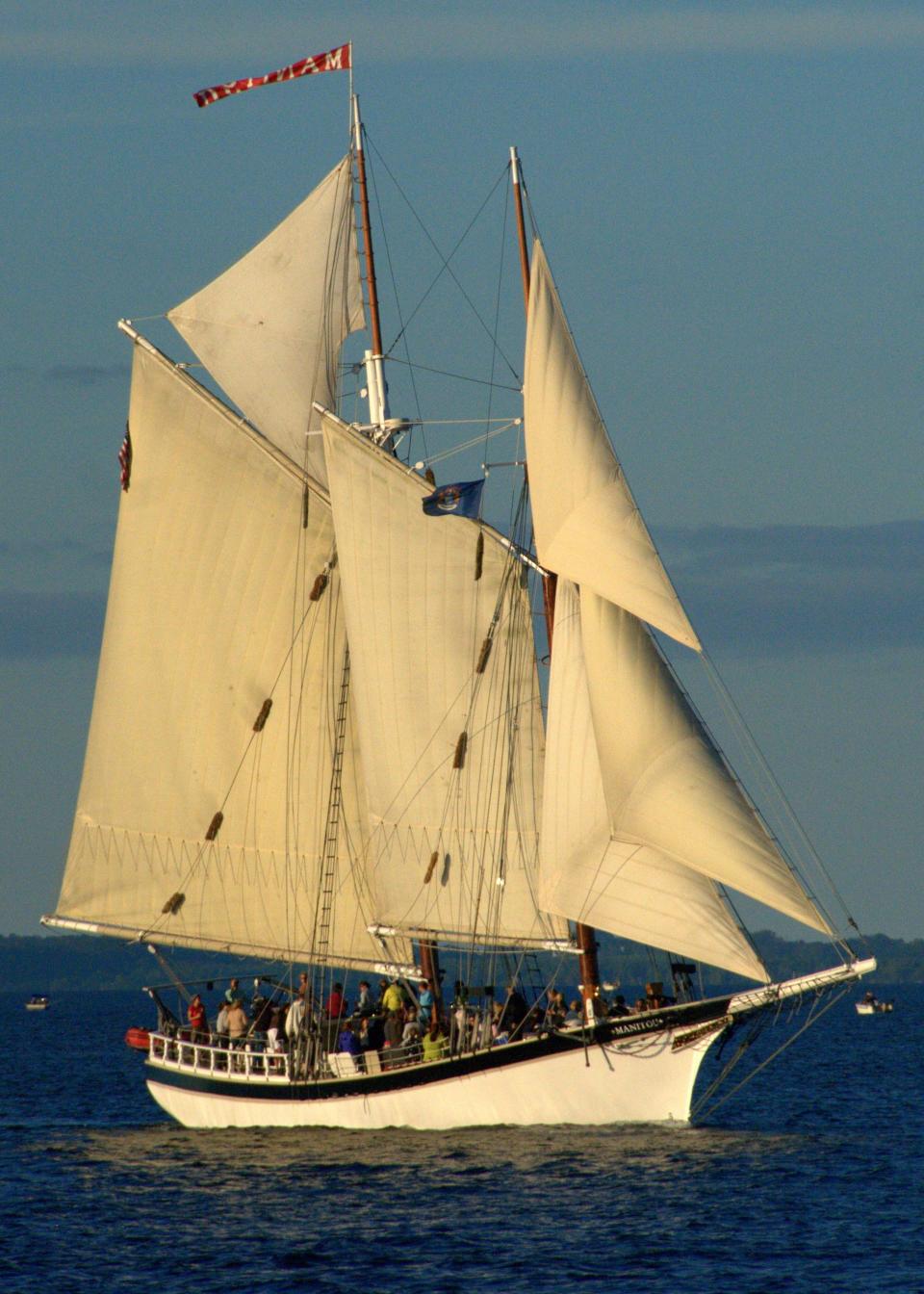 Sail Lake Michigan from Traverse City on Traverse Tall Ship Company's 24-passenger Manitou.