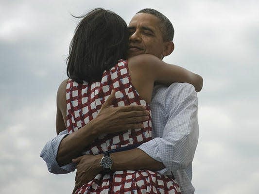 Michelle and Barack Obama.