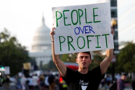 Environmental activists block traffic as part of climate change protest in Washington