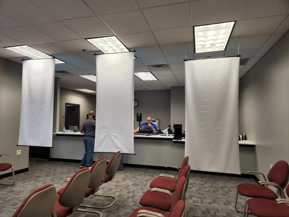 There are three counters inside the new Express Driver's License Station located in Sioux Falls.