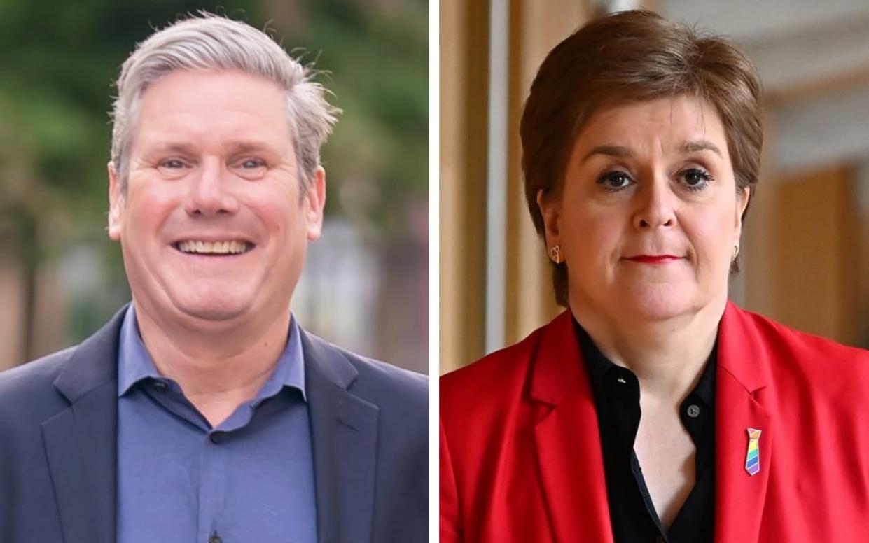 Sir Keir Starmer is said to be taking a tougher approach to the SNP and will rule out a future coalition with Nicola Sturgeon's party - Danny Lawson/PA wire/Ken Jack/Getty Images