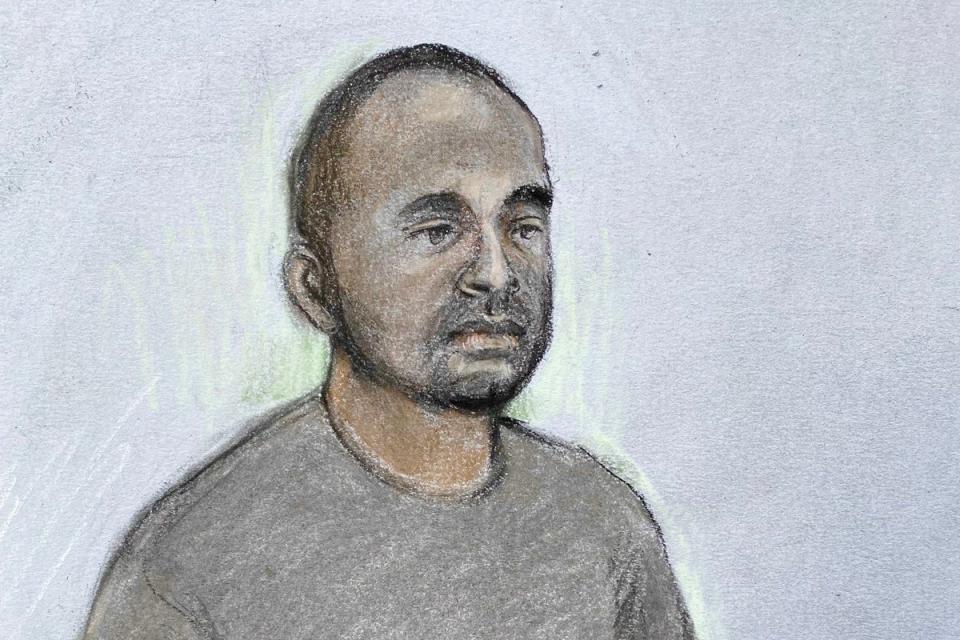 A court sketch of Lee Byer (PA)