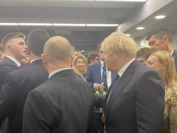 Boris Johnson was greet with cheers of 'BORIS, BORIS BORIS' at the event.