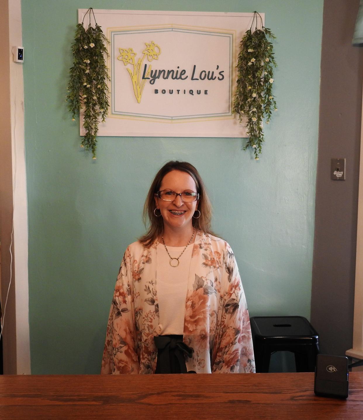 Lyndsi Gadd of Lynnie Lou's Boutique in Roscoe Village. The women's clothing store offers a variety of business casual wear and more from small to 3x sizes.