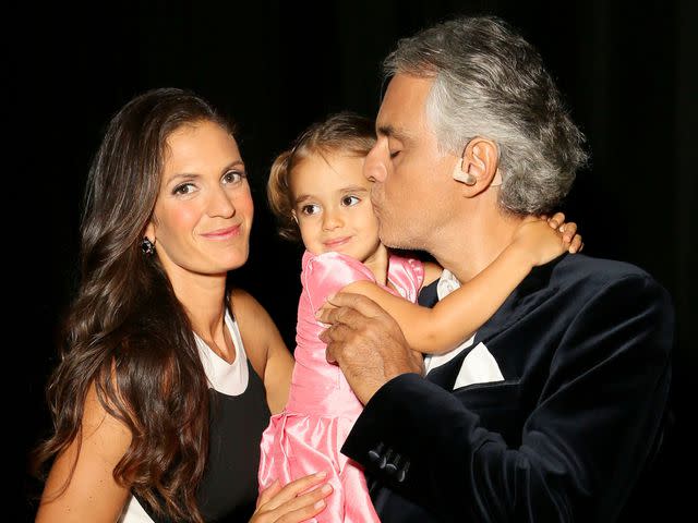 Rachel Murray/WireImage Andrea Bocelli, his wife Veronica Berti Bocelli and their daughter Virginia Bocelli