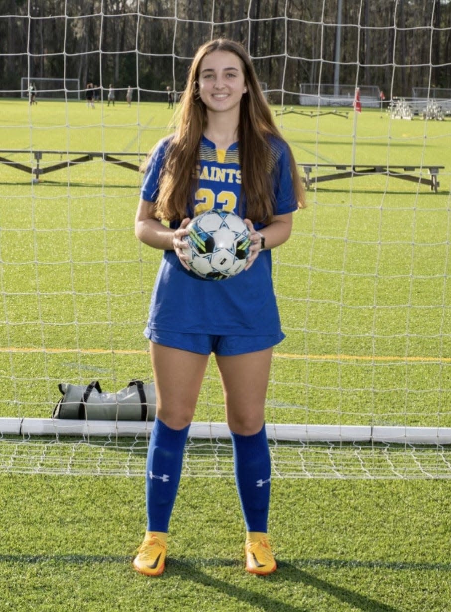 MaryGrace Meyers of the St. Vincent's soccer team.