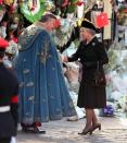 <p>Dressed in mourning black, The Queen arrives at Westminster Abbey for the funeral of Princess Diana. (PA Archive) </p>