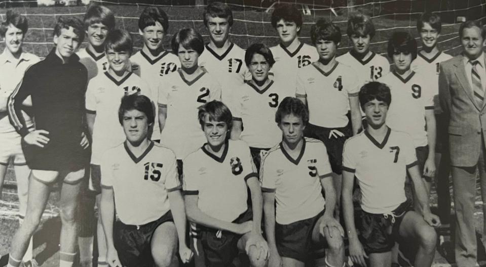 Jim Martin, far right, coached boys soccer at St. Maria Goretti from 1973 to 1997.