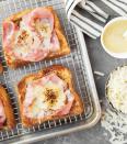 <p>This sandwich is a decadent play on the classic <a href="https://www.delish.com/cooking/recipe-ideas/a36759387/disney-monte-cristo-sandwich/" rel="nofollow noopener" target="_blank" data-ylk="slk:Monte Cristo;elm:context_link;itc:0;sec:content-canvas" class="link ">Monte Cristo</a>. For this version, instead of simple bread, make a slice of <a href="https://www.delish.com/cooking/recipe-ideas/recipes/a52113/how-to-make-french-toast/" rel="nofollow noopener" target="_blank" data-ylk="slk:French toast;elm:context_link;itc:0;sec:content-canvas" class="link ">French toast</a> and pile everything on it in an over-the-top style. It's savory and sweet and extra special for the holidays.</p><p>Get the <strong><a href="https://www.delish.com/cooking/recipe-ideas/recipes/a52282/french-toast-ham-and-cheese-sandwiches-recipe/" rel="nofollow noopener" target="_blank" data-ylk="slk:French Toast Ham and Cheese Sandwiches recipe;elm:context_link;itc:0;sec:content-canvas" class="link ">French Toast Ham and Cheese Sandwiches recipe</a></strong>.</p>