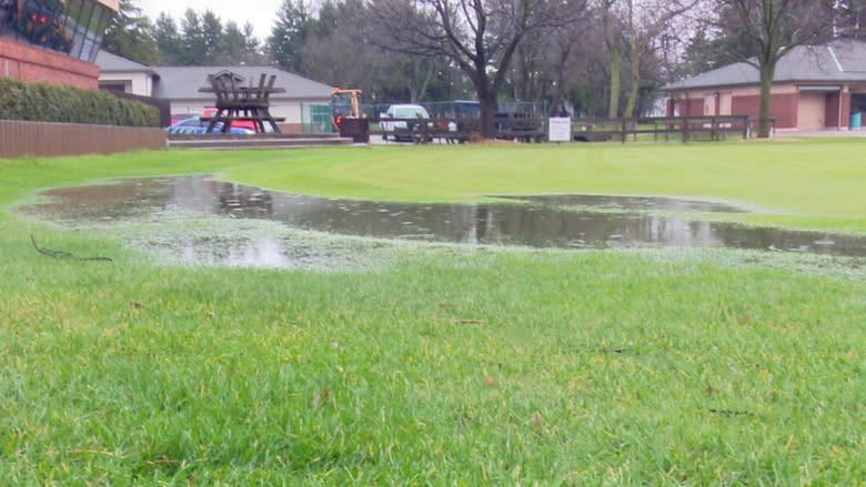 Heavy rain puts soggy damper on Windsor tee times