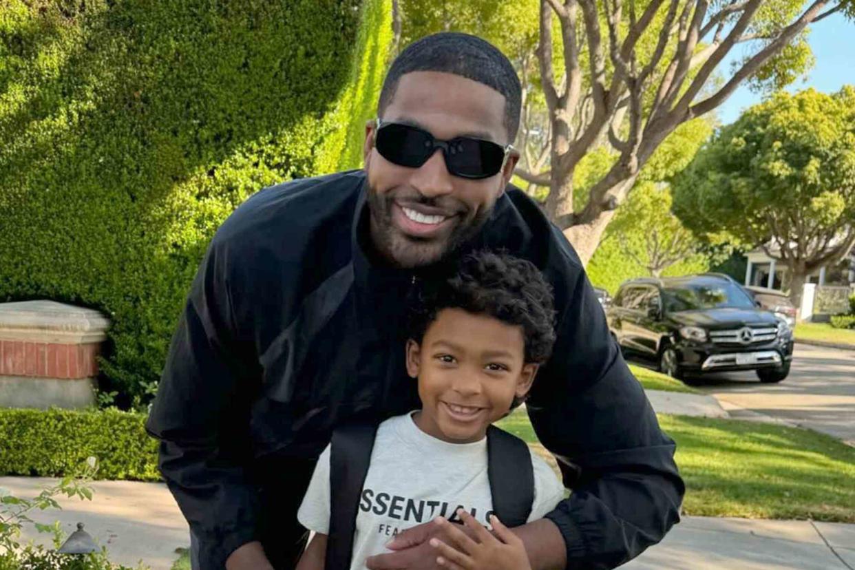 <p>Tristan Thompson/Instagram</p> Tristan Thompson and son Prince Oliver